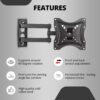TV Wall Mount Bracket for 14 to 42 inch LED/HD/Smart TV’s, Swivel Rotatable Universal TV Wall Mount Stand - Image 6
