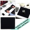 Mouse Pad (250mm x 210mm x 2mm) with Antifray Stitched Embroidery Edges, Non-Slip Rubber Base Mousepad for Laptop PC - Black with Black Border - Image 2