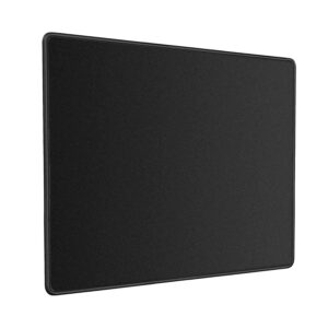 Mouse Pad (250mm x 210mm x 2mm) with Antifray Stitched Embroidery Edges, Non-Slip Rubber Base Mousepad for Laptop PC - Black with Black Border